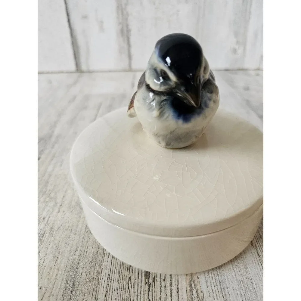Goebel bird lidded dish container jewelry 839914‎ vintage canister